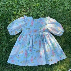 Floral Pastel Dress with Puff Sleeves